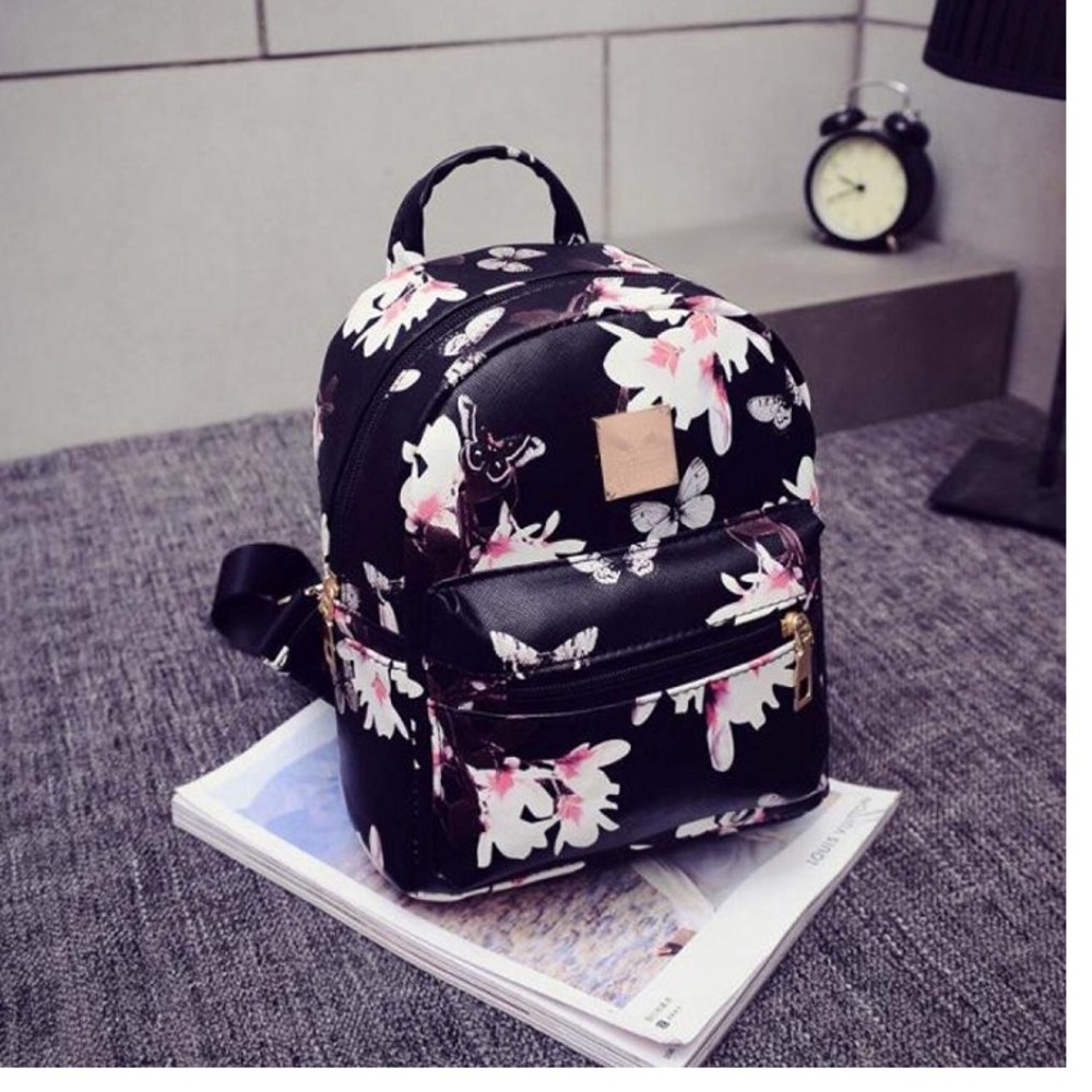 NEW Floral Mini Back Pack Black